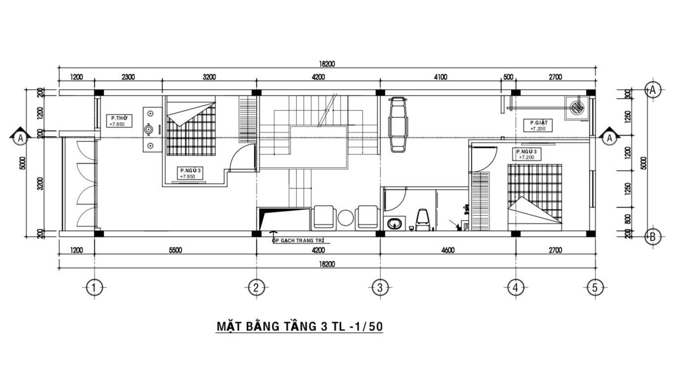 Nhà phố 3 tầng hiện đại