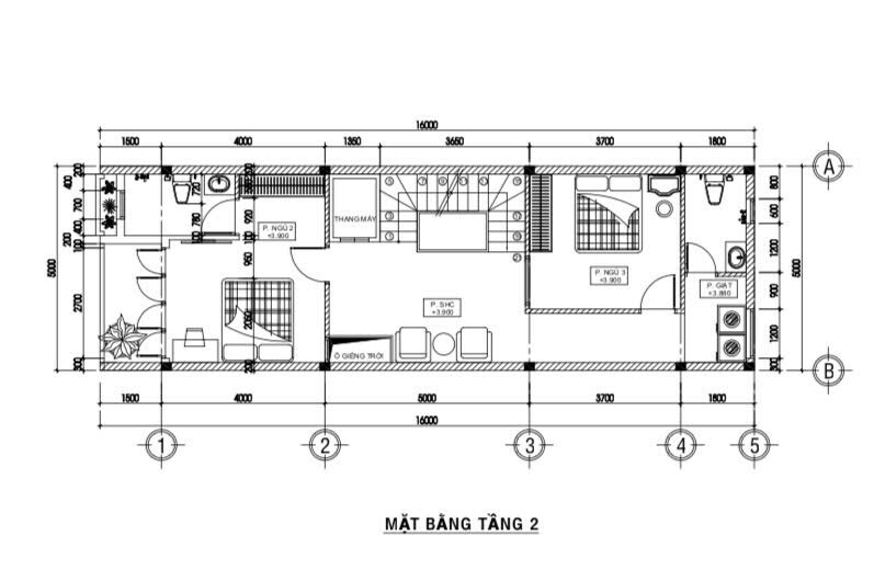 mẫu nhà 2 tầng 1 tum đẹp