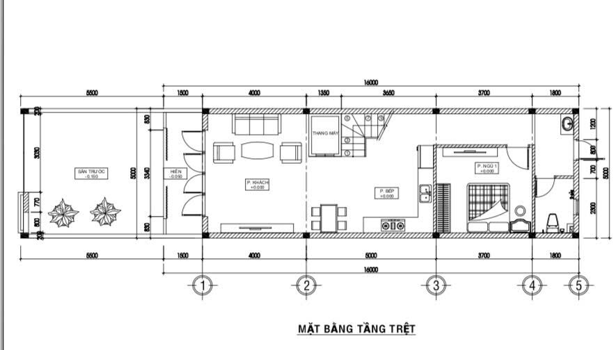 nhà 2 tầng 1 tum